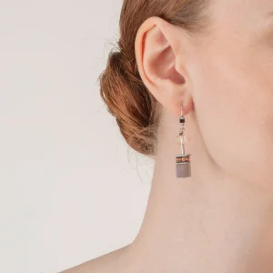 Geocube® Iconic Statement Precious Earrings Cognac-Beige | COEUR DE LION Sale