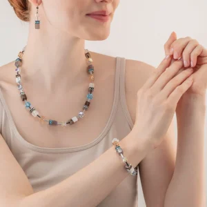 Geocube® Iconic Statement Precious Necklace Aqua-Beige | COEUR DE LION Shop