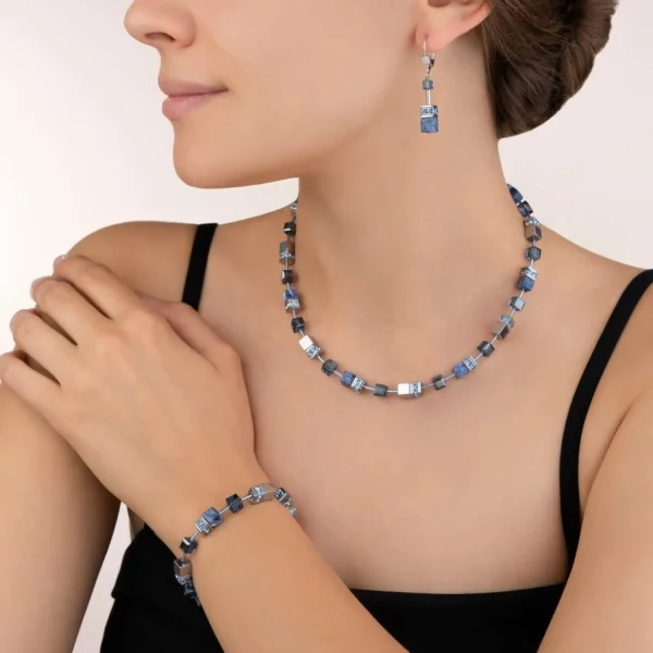 Geocube® Necklace Sodalite & Haematite Blue | COEUR DE LION Flash Sale