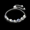 Geocube® Precious & Slider Closure Bracelet Silver-Blue | COEUR DE LION Cheap