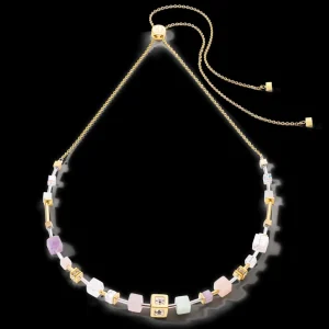 Geocube® Precious & Slider Closure Necklace Gold Multicolour Pastel | COEUR DE LION Flash Sale