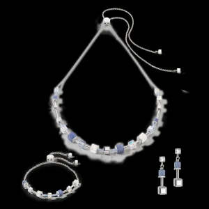 Geocube® Precious & Slider Closure Earrings Silver-Blue | COEUR DE LION Store