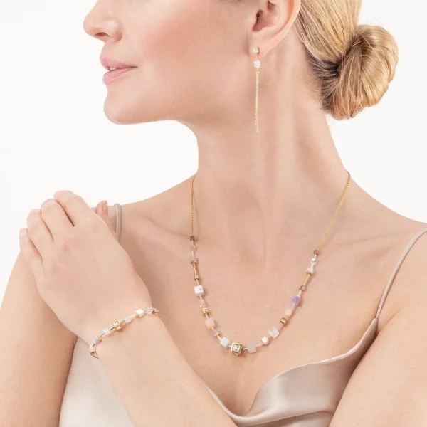 Geocube® Precious & Slider Closure Bracelet Gold Multicolour Pastel | COEUR DE LION Cheap
