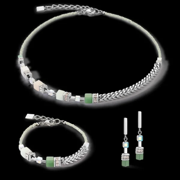 Geocube® Precious Fusion Chunky Chain Necklace Light Green | COEUR DE LION Clearance