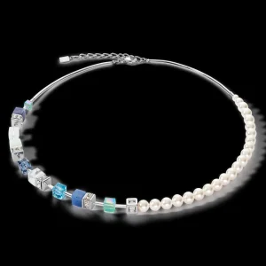 Geocube® Precious Fusion Pearls Necklace Aqua Blue | COEUR DE LION Best