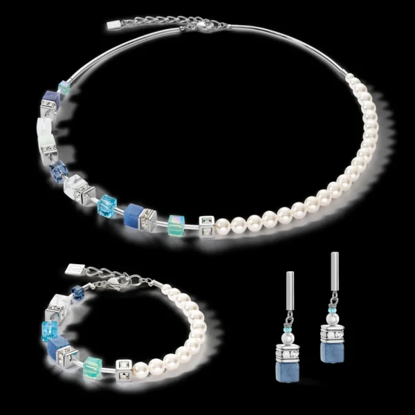 Geocube® Precious Fusion Pearls Earrings Aqua Blue | COEUR DE LION Outlet