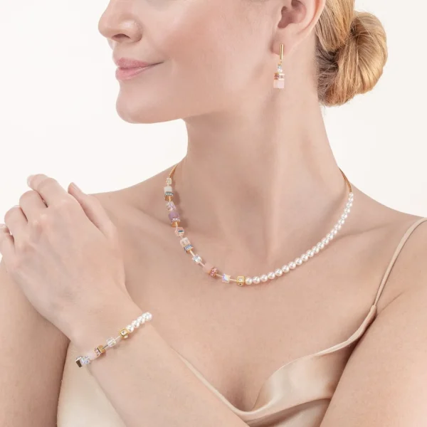 Geocube® Precious Fusion Pearls Necklace Multicolour Pastel | COEUR DE LION New