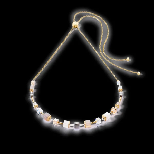 Geocube® Precious Slider Closure Necklace Gold Grey | COEUR DE LION Store