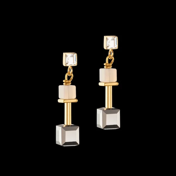 Geocube® Precious Slider Closure Earrings Gold Grey | COEUR DE LION Cheap