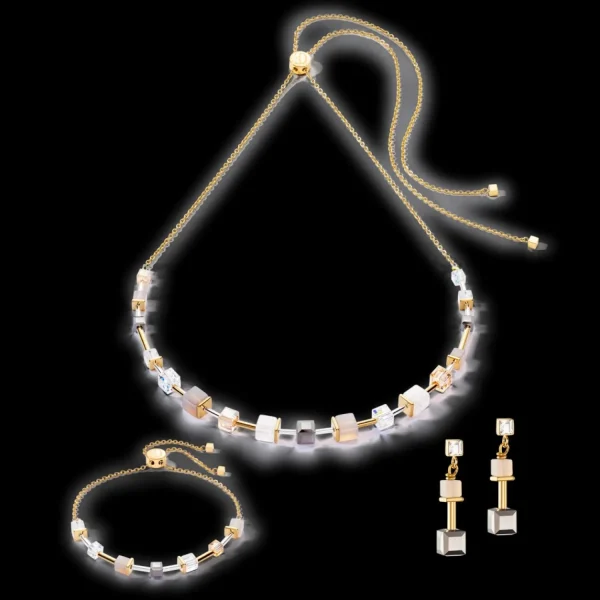 Geocube® Precious Slider Closure Necklace Gold Grey | COEUR DE LION Store
