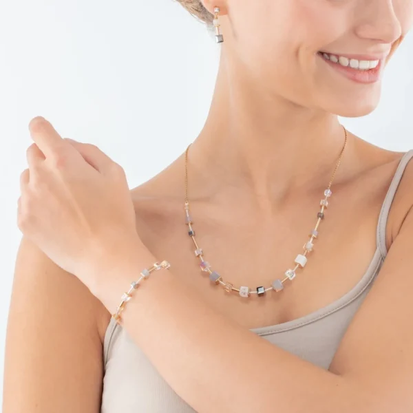 Geocube® Precious Slider Closure Necklace Gold Grey | COEUR DE LION Store