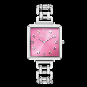 Gift Set Watch Iconic Cube Viva Magenta Silver & Geocube® Iconic Bracelet Viva Magenta | COEUR DE LION Best Sale