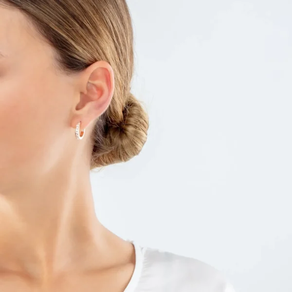 Hoop Earrings 15 Stainless Steel & Crystals Rose Gold Crystal | COEUR DE LION Fashion