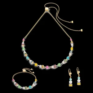 Joyful Cubes & Pearls Earrings Multicolour | COEUR DE LION Clearance