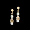 Mini Cubes Earrings Gold White | COEUR DE LION Shop