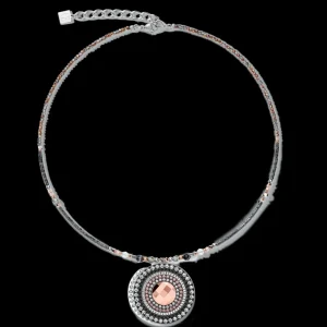 Necklace Amulet Small Crystals & Striped Onyx Grey-Crystal | COEUR DE LION Hot