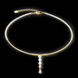 Necklace Drops Freshwater Pearls Gold | COEUR DE LION Shop