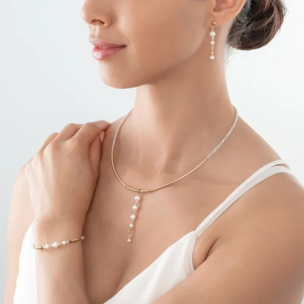 Necklace Drops Freshwater Pearls Gold | COEUR DE LION Shop