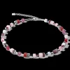 Necklace Geocube® Crystals & Gemstones Red-Purple | COEUR DE LION Sale