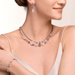 Necklace Geocube® Multitask 4-In-1 Summer Multi Pastel-Silver | COEUR DE LION Fashion