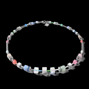 Necklace Geocube® Multitask 4-In-1 Summer Multi Pastel-Silver | COEUR DE LION Fashion