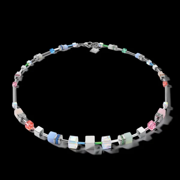 Necklace Geocube® Multitask 4-In-1 Summer Multi Pastel-Silver | COEUR DE LION Fashion