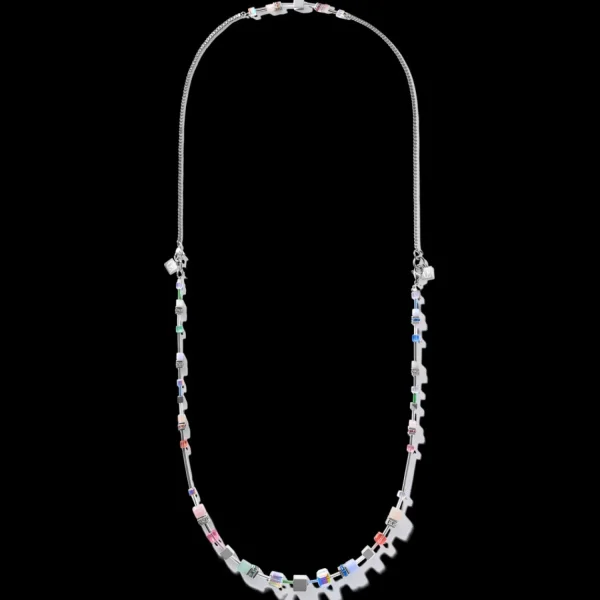 Necklace Geocube® Multitask 4-In-1 Summer Multi Pastel-Silver | COEUR DE LION Online