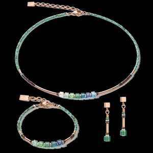 Necklace Geocube® Shades Of Green-Petrol | COEUR DE LION Store