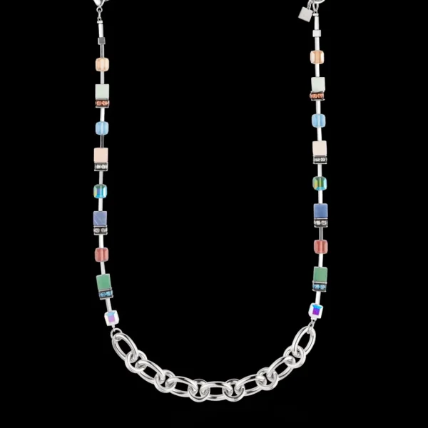 Necklace Geocube® Statement Precious Chunky Chain Multiwear 35 Multicolour | COEUR DE LION Best Sale