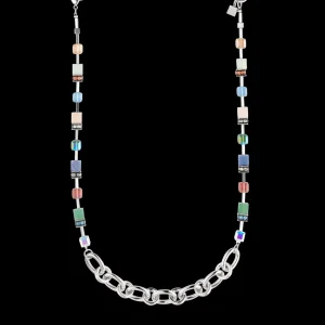 Necklace Geocube® Statement Precious Chunky Chain Multiwear 35 Multicolour | COEUR DE LION Cheap