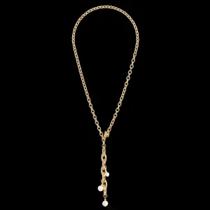 Necklace Y Navette Freshwater Pearls Gold | COEUR DE LION Cheap