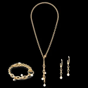 Necklace Y Navette Freshwater Pearls Gold | COEUR DE LION Cheap