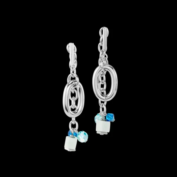 Neptune's Treasure Earrings Silver Blue | COEUR DE LION Store