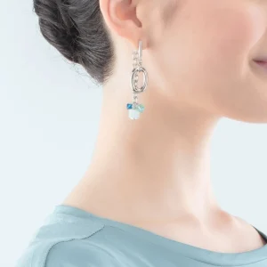 Neptune's Treasure Earrings Silver Blue | COEUR DE LION Clearance