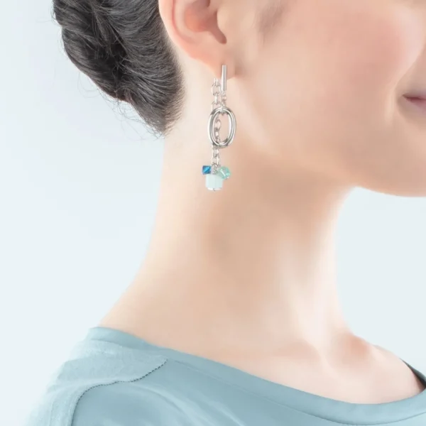 Neptune's Treasure Earrings Silver Blue | COEUR DE LION Clearance