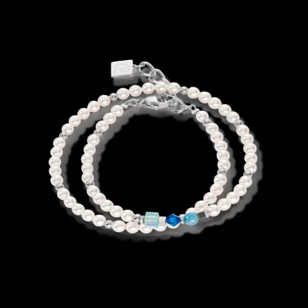 Princess Pearls Bracelet Wrap Around Silver Blue | COEUR DE LION Shop