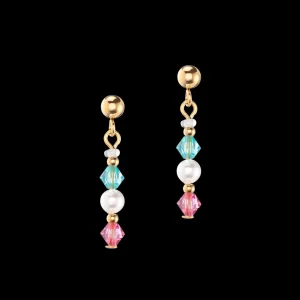 Princess Pearls Earrings Gold Multicolour | COEUR DE LION Discount