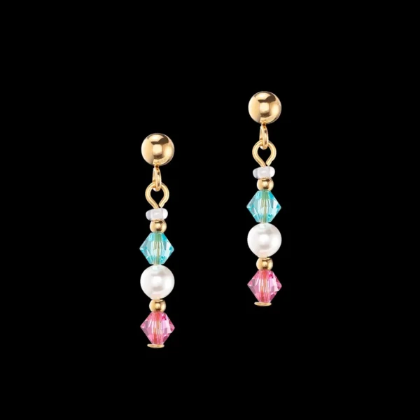 Princess Pearls Earrings Gold Multicolour | COEUR DE LION Flash Sale