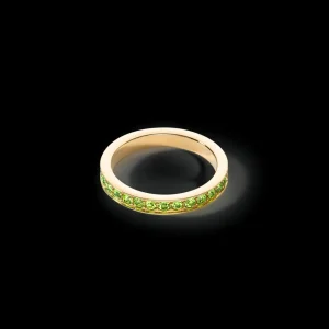 Ring Stainless Steel & Crystals Slim Gold Green | COEUR DE LION Best