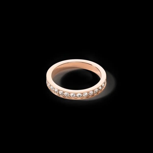 Ring Stainless Steel & Crystals Slim Rose Gold Crystal | COEUR DE LION Outlet