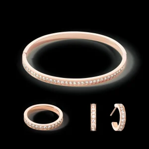 Ring Stainless Steel & Crystals Slim Rose Gold Crystal | COEUR DE LION Outlet