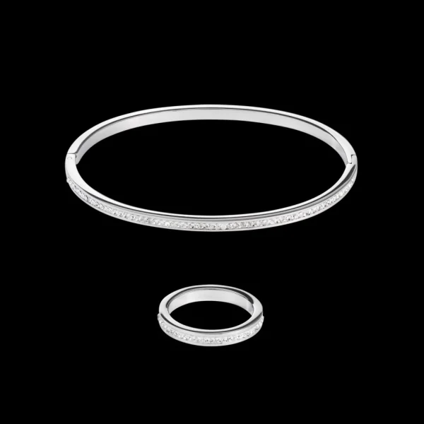 Ring Stainless Steel Silver & Crystals Pave Crystal | COEUR DE LION Online