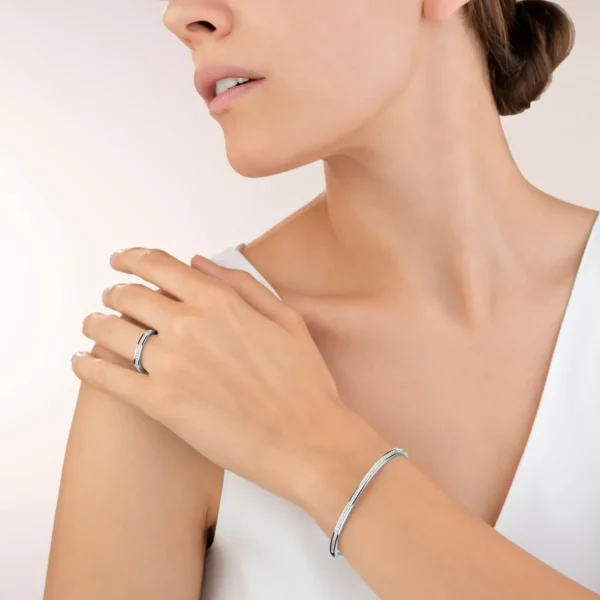 Ring Stainless Steel Silver & Crystals Pave Crystal | COEUR DE LION Online