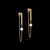 Solitaire Freshwater Pearl Earrings Gold | COEUR DE LION Online