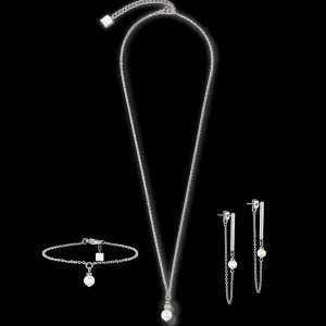 Solitaire Freshwater Pearl Earrings Silver | COEUR DE LION Flash Sale
