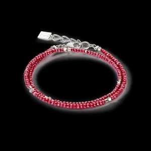 Sparkling Dot Delicate Bracelet Rose Silver & Red | COEUR DE LION Best Sale