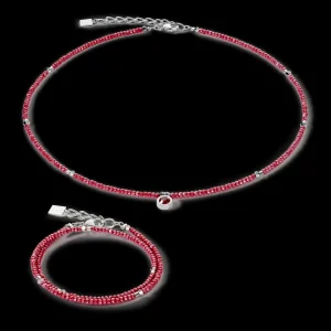 Sparkling Dot Delicate Necklace Rose Silver & Red | COEUR DE LION Discount