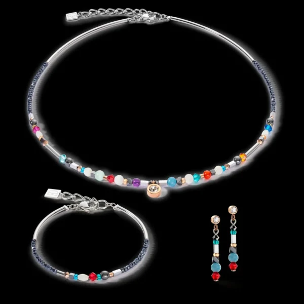 Sparkling Dot Gemstone Necklace Multicolour Vintage | COEUR DE LION Sale
