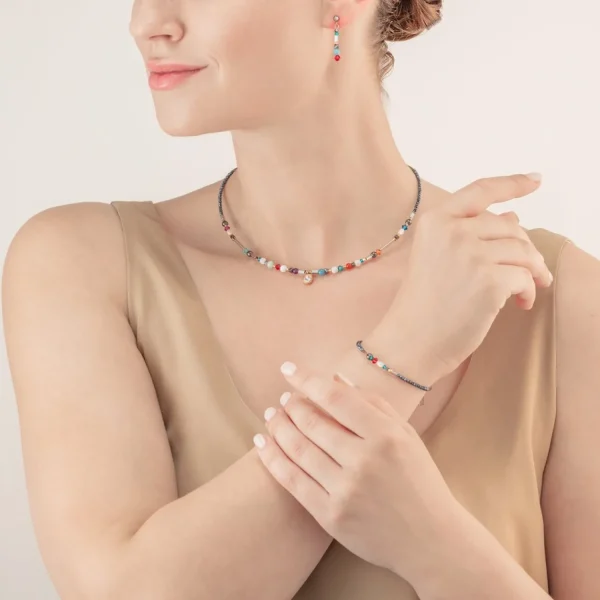 Sparkling Dot Gemstone Necklace Multicolour Vintage | COEUR DE LION Sale