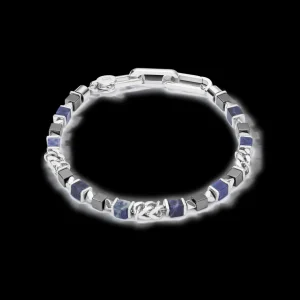 Unisex Bracelet Cubes & Chain Blue | COEUR DE LION Shop